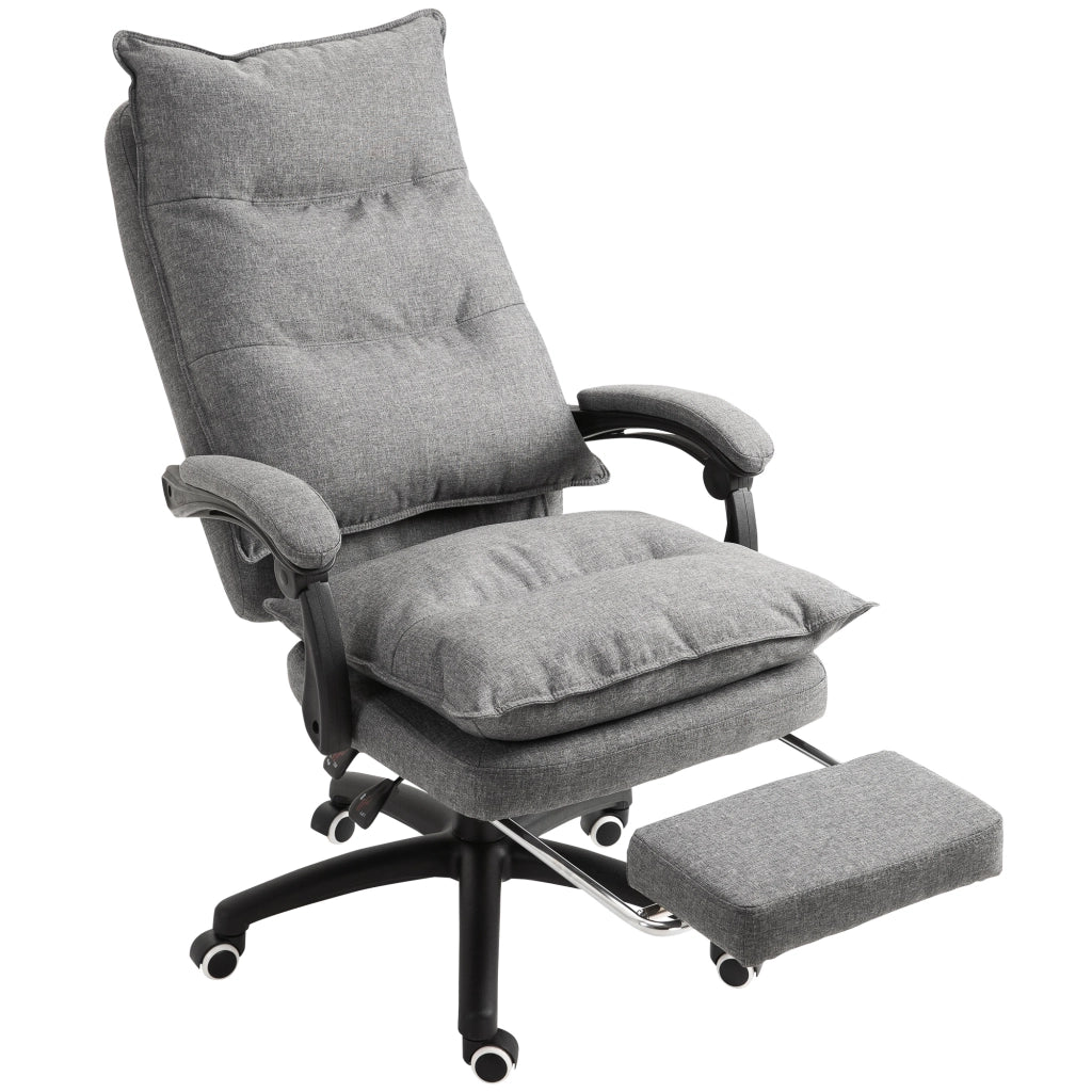 Sedia da Ufficio Ergonomica con Massaggio ¨C Xylo ¨C Schienale Reclinabile, Poggiapiedi, Telecomando, Grigio
