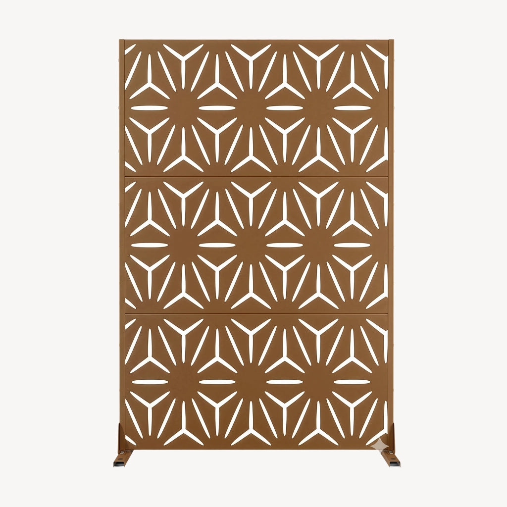 Pannello Divisorio Kilsturd in Acciaio Zincato con Motivo Decorativo 180x120 cm - Marrone casa.pro