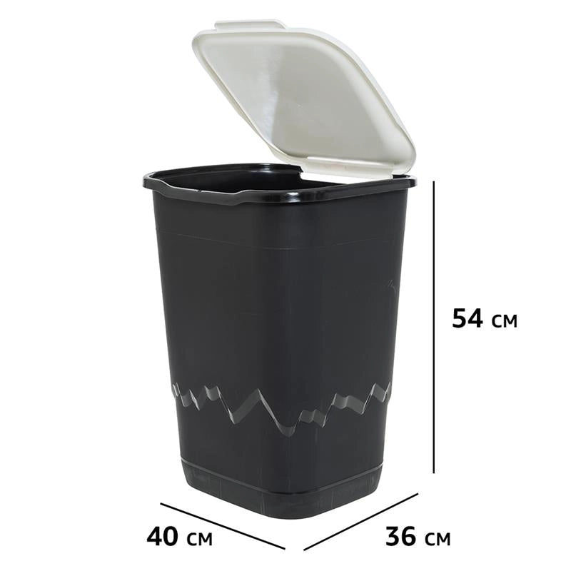 SET 3 PATTUMIERE DA 50 LT PER LA RACCOLTA DEI RIFIUTI CARTA, PLASTICA E VETRO 36 X 40 X 54H CM