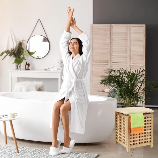 Wastino in legno di noce con appoggio 45 litri - appoggio per bagno in legno naturale design