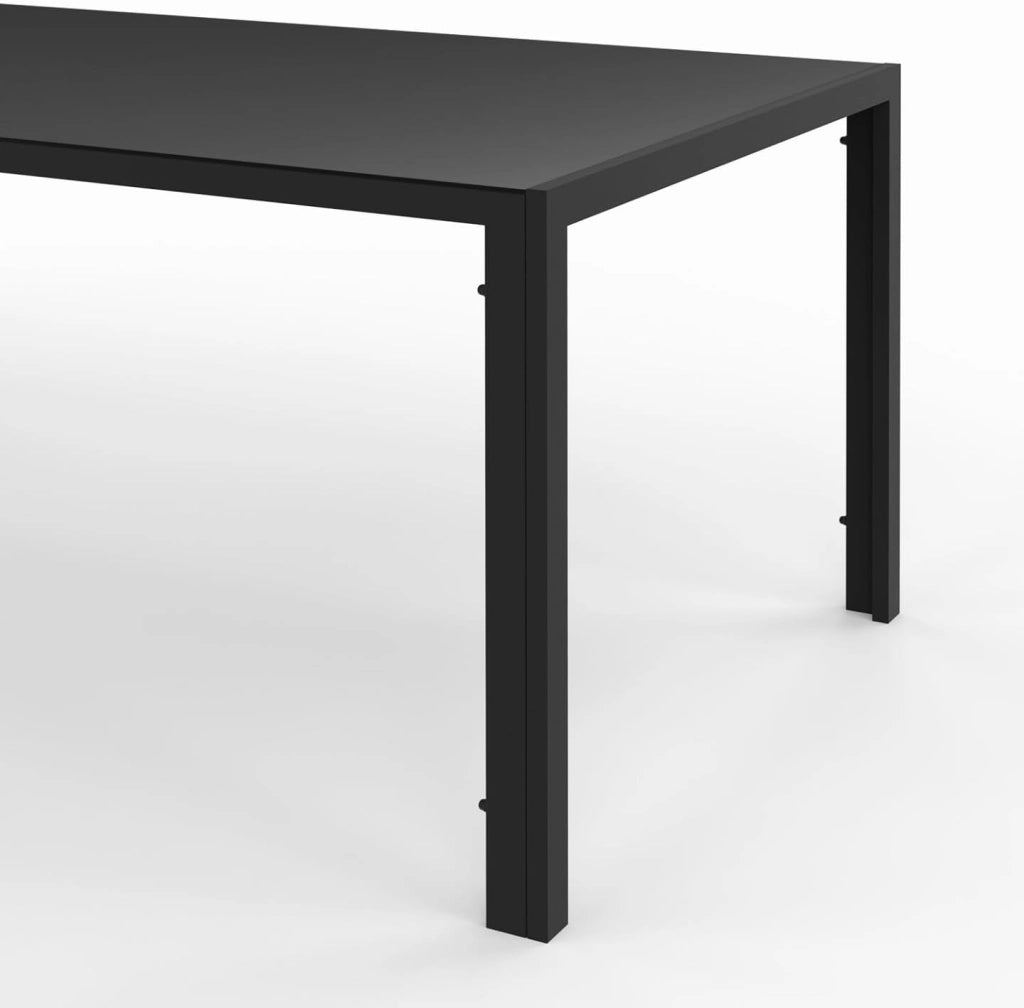 Set di mobili da Giardino Madrid Tavolo 150 CM e 6 sedie impilabili Nero