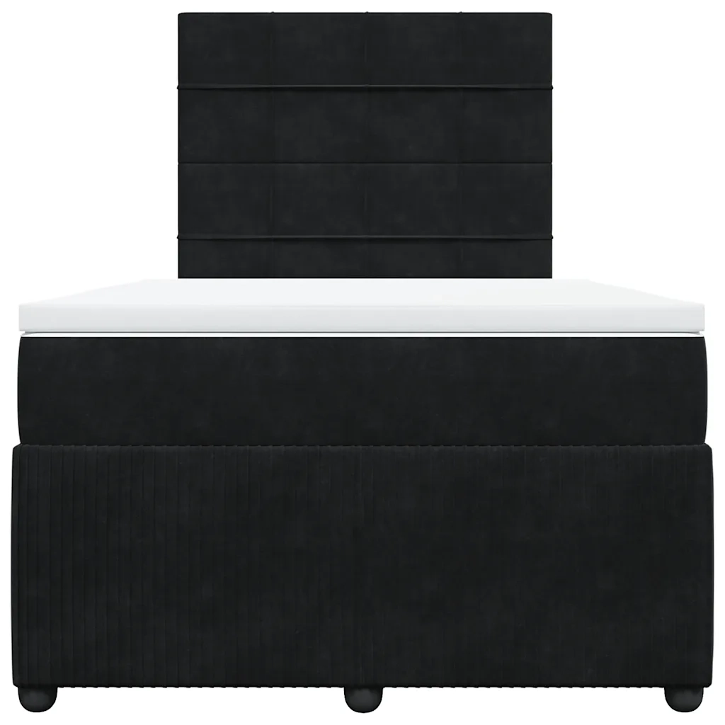 Giroletto a Molle con Materasso Nero 120x200 cm in Velluto