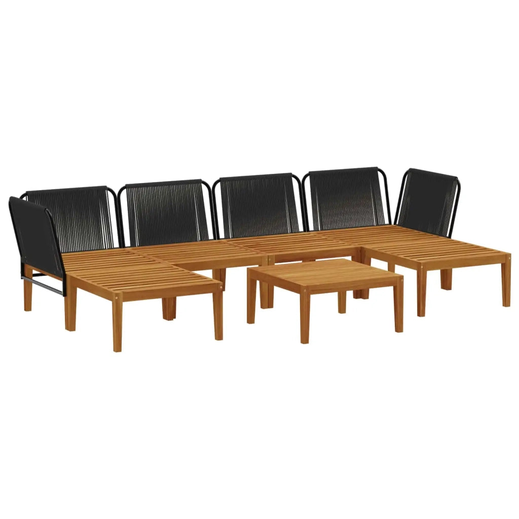 7 pcs Legno massiccio di acacia e corda Naturale 3407755