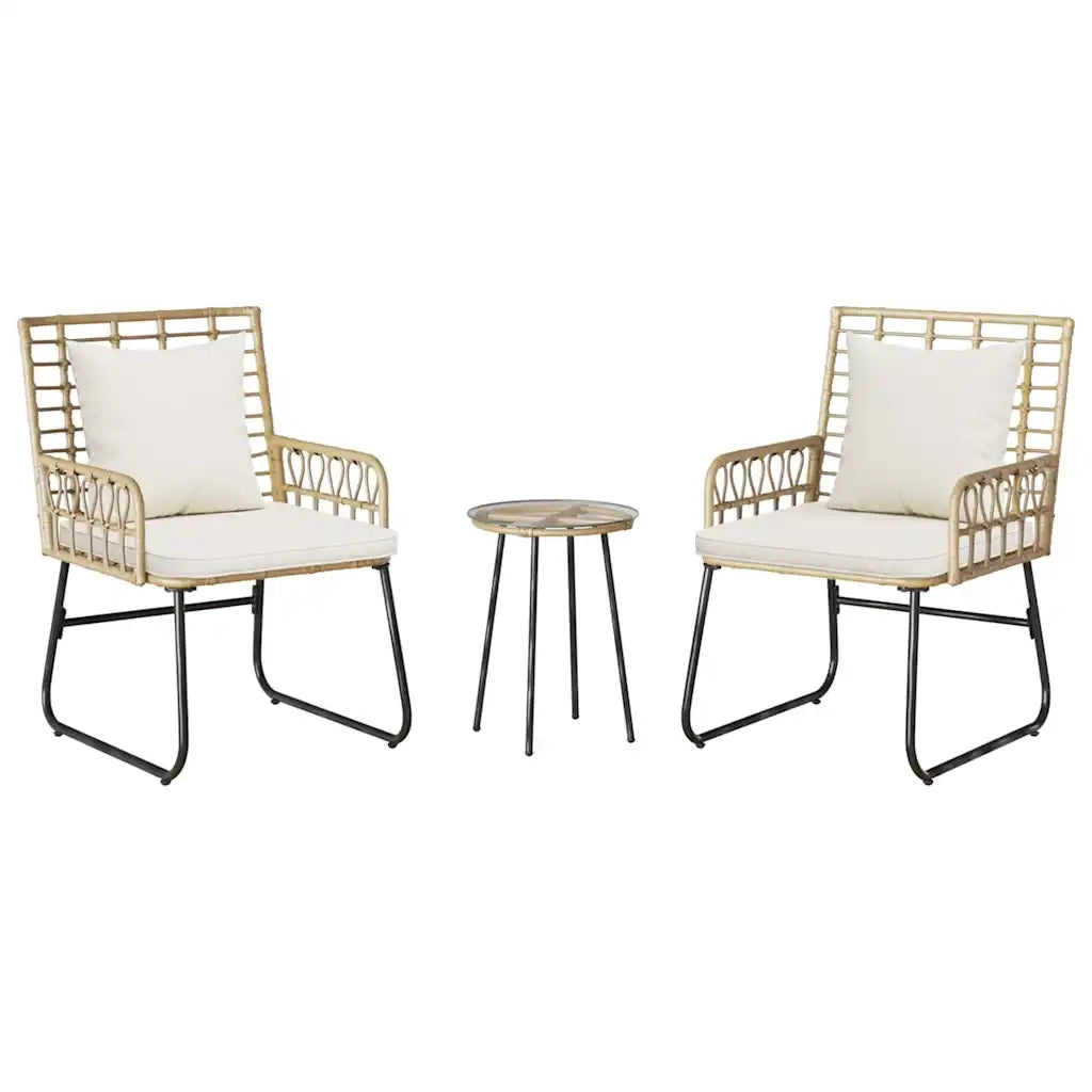 vidaXL Set da Pranzo per Giardino 3 pcs Marrone e Crema