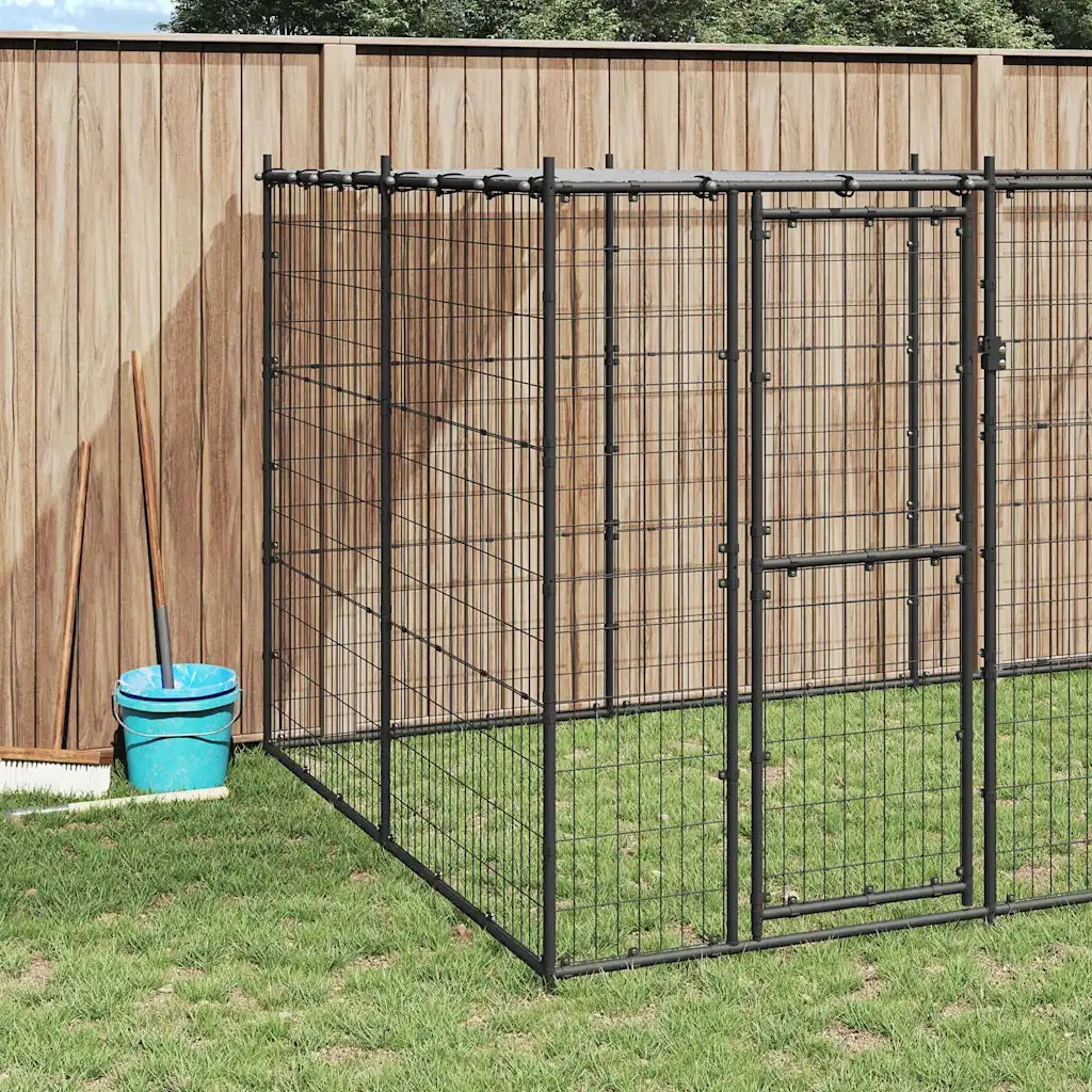 Gabbia per Cani da Esterno in Acciaio con Tetto 26,62 mÂ² cod mxl 55594