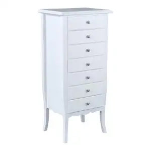 cassettiera settimino' in legno Shabby chic bianco