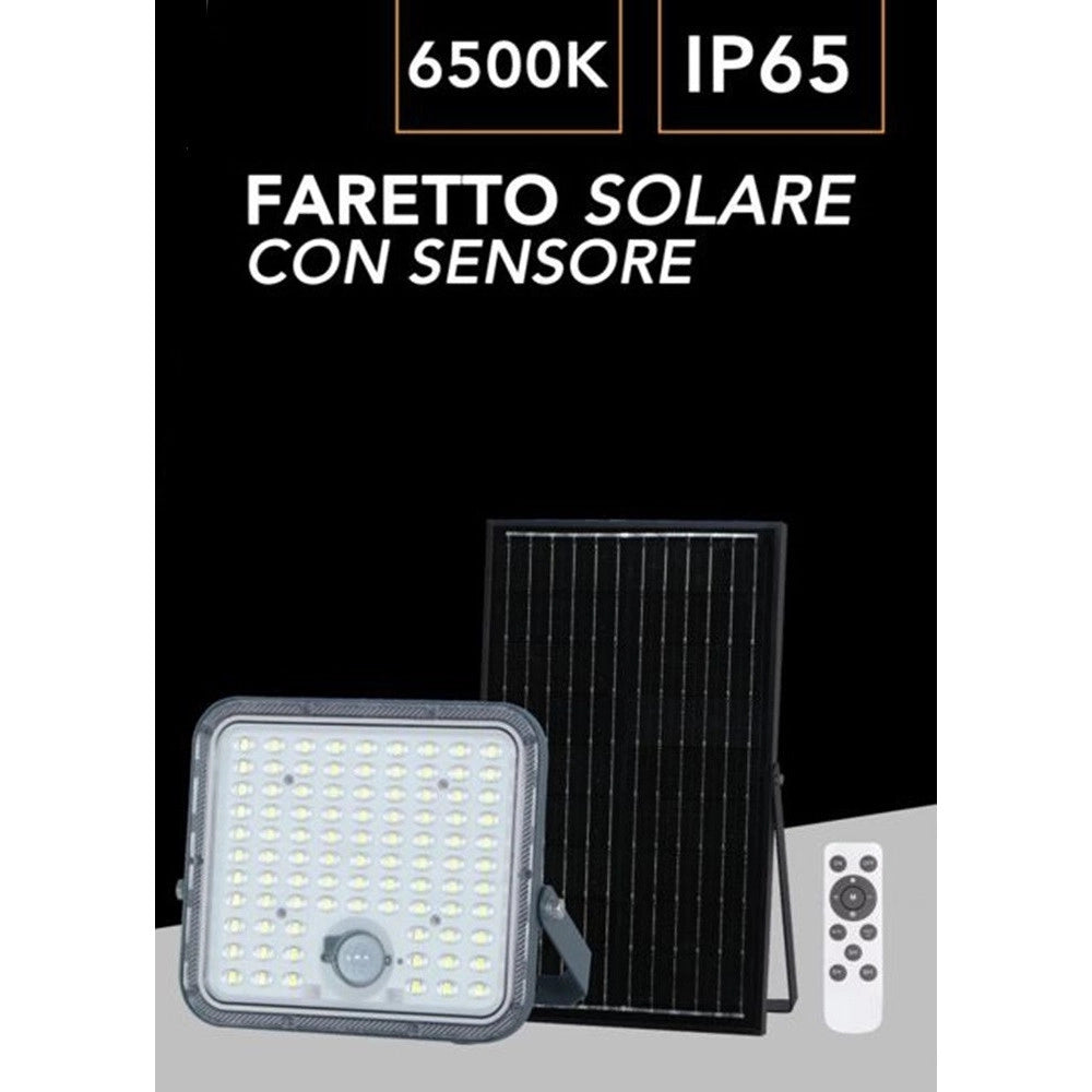Trade Shop - Faretto Faro Con Pannello Solare 420w 4200lm Con Sensore Pir Ip65 Luce 6500k Tk-n420-f -