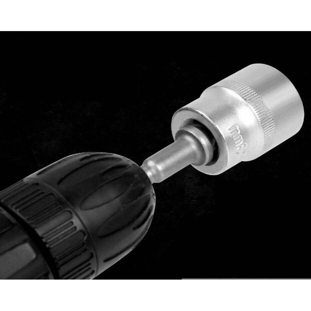 Trade Shop - Set 9 Pz Adattatori Per Bussola 1/4" 3/8" 1/2" Per Avvitatore Trapano Sdy-96032 -