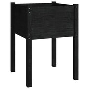 Fioriera rialzata per piante e fiori terrazza giardino 50 x 50 x 70 cm legno massello di pino nero 02_0037674