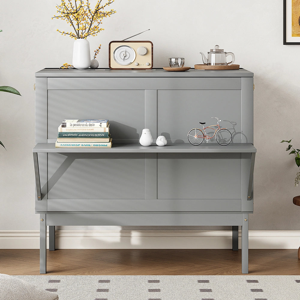 Letto a muro per bambini - Xylo - 90x200 cm - Grigio