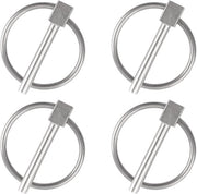 Spine Vite con Anello Auto Bloccante - Spine di Sicurezza Grande - Acciaio Inossidabile - 4 pezzi - Penna di Blocco - Argento - Penna di Blocco