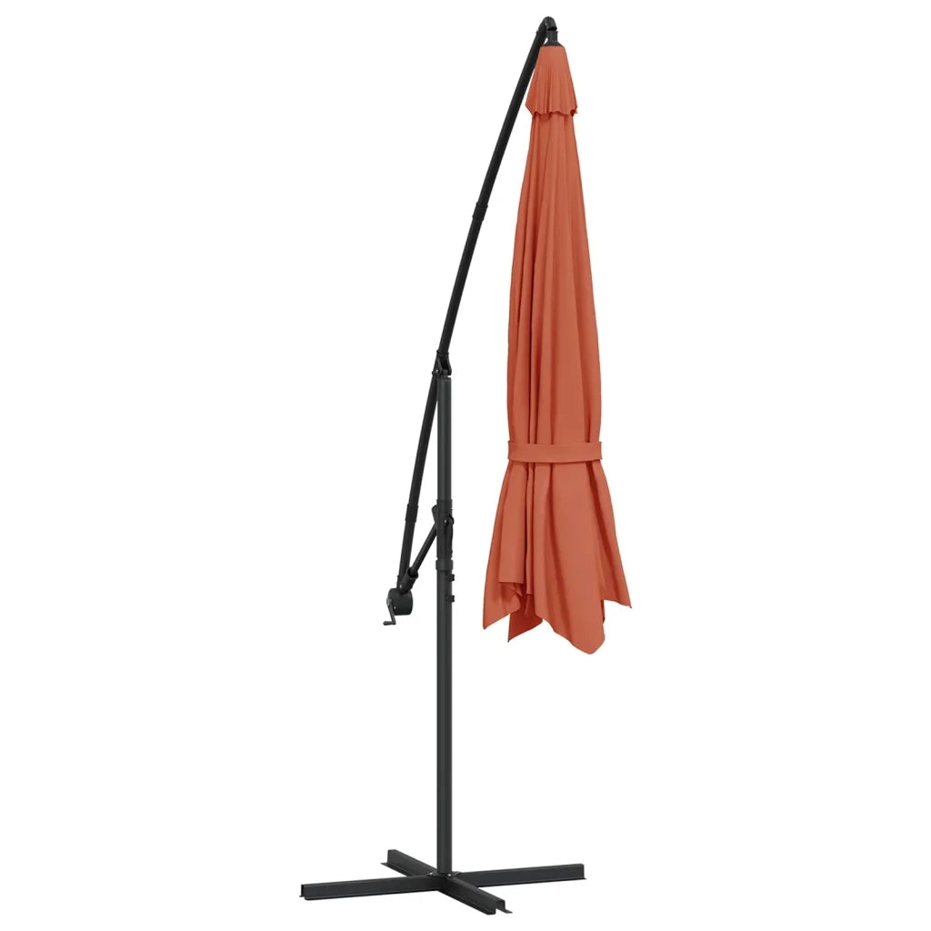Ombrellone a Sbalzo-Ombrello da giardino Palo in Alluminio 350 cm Terracotta