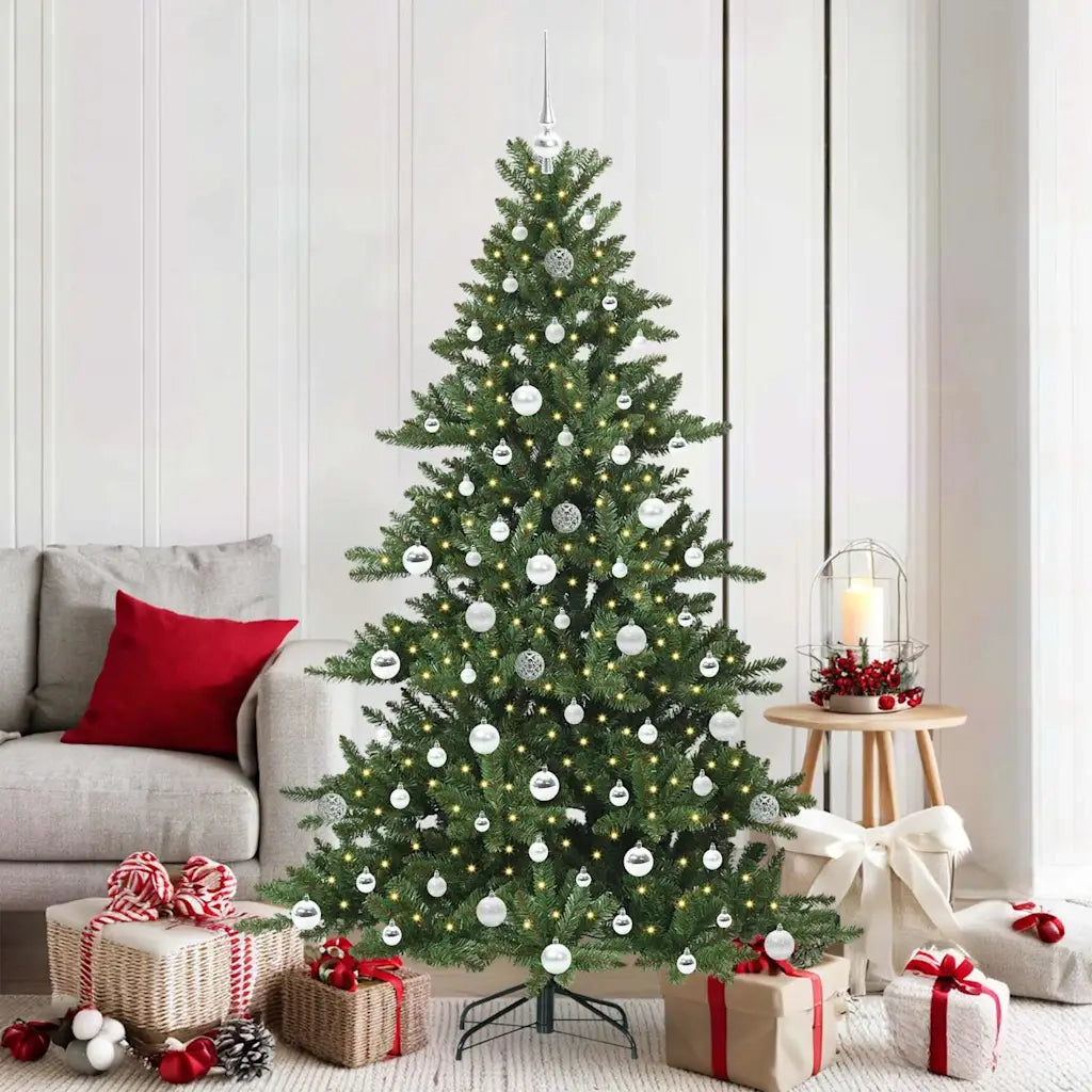 Albero di Natale Artificiale con Rami Pieghevoli Verde 180 cm