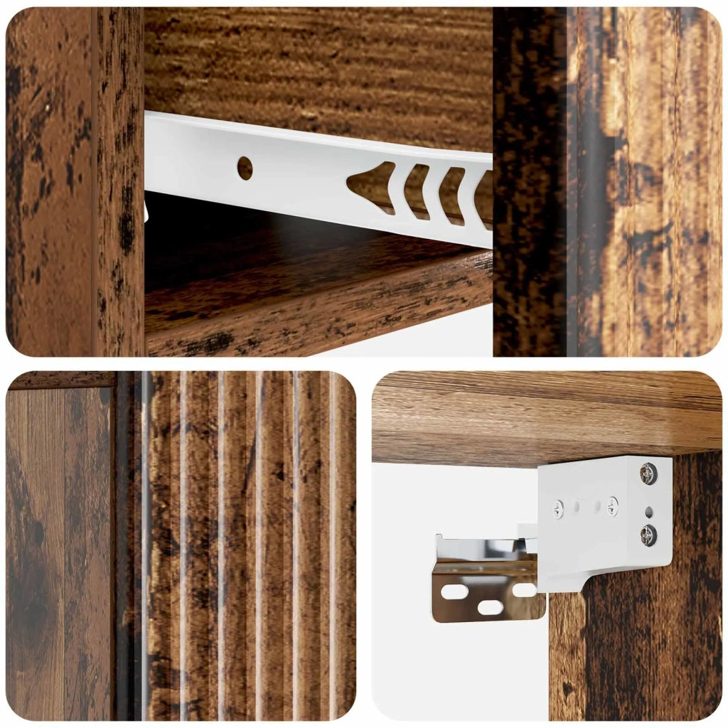 Mobiletto da notte a muro Legno antico 49 x 34,5 x 20 cm 898461