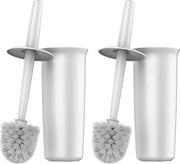 Set di spazzole e appoggi per la toilette, bianco, 2 pezzi