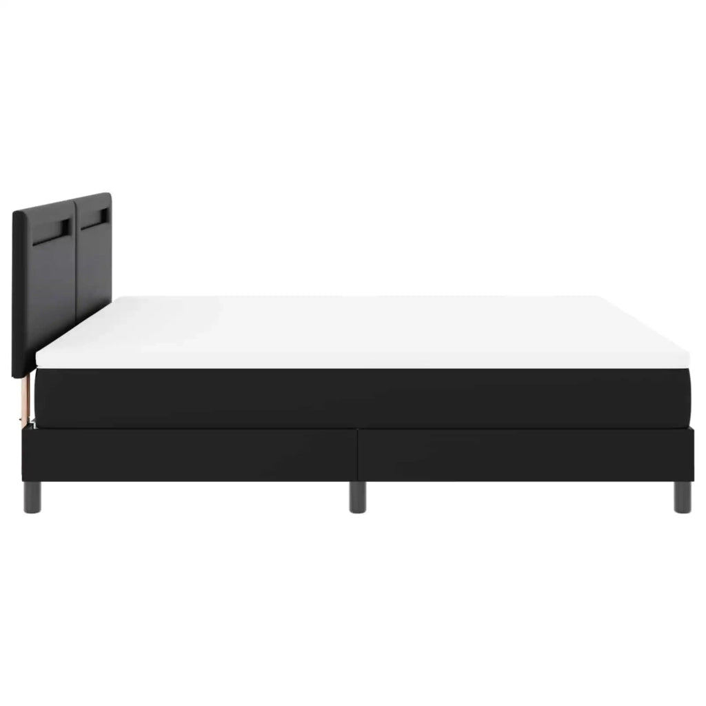 Letto a molle con strisce LED Nero 180 x 200 cm Pelle sintetica 3339060