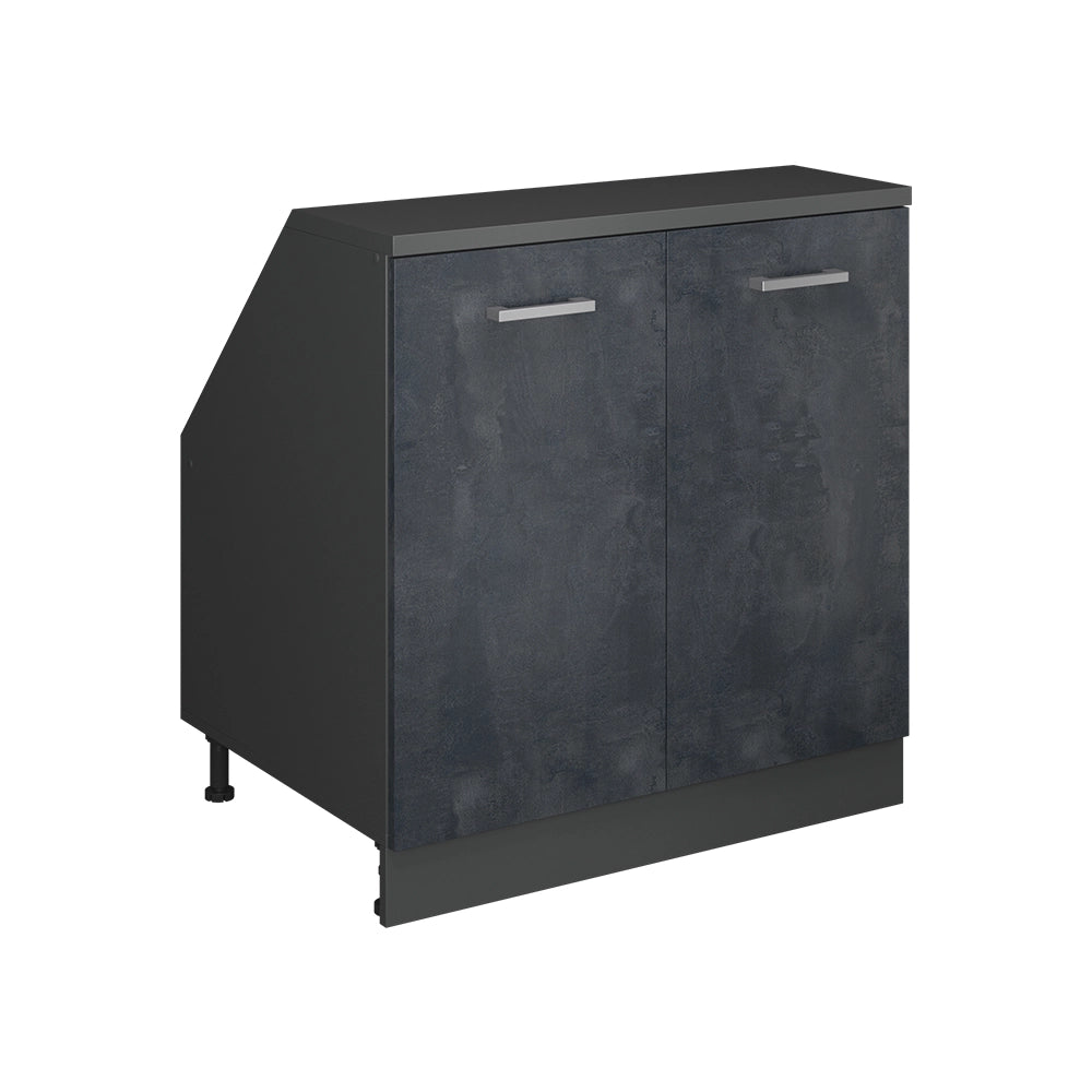 Mobile sottotetto Rion Calce nera/Antracite 80 x 83.8 cm con 2 porte, carcassa 60 cm profondità Vicco
