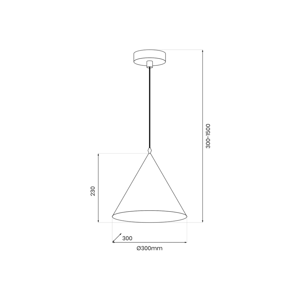 Lampada a sospensione Bosco cono legno scuro E27 Ø30 cm
