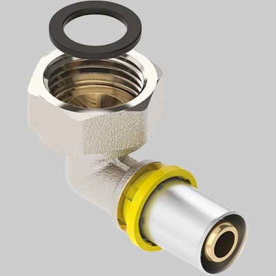 RACCORDO A GOMITO PER MULTISTRATO DADO GIREVOLE 20x3/4 - 40 pezzi - F.I.V.