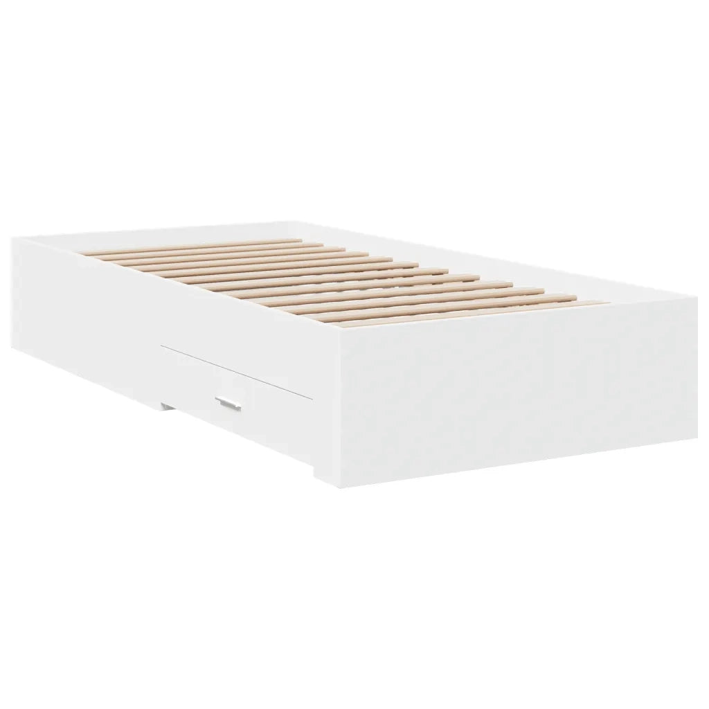 Giroletto con Cassetti Bianco 90x190 cm in Legno Multistrato