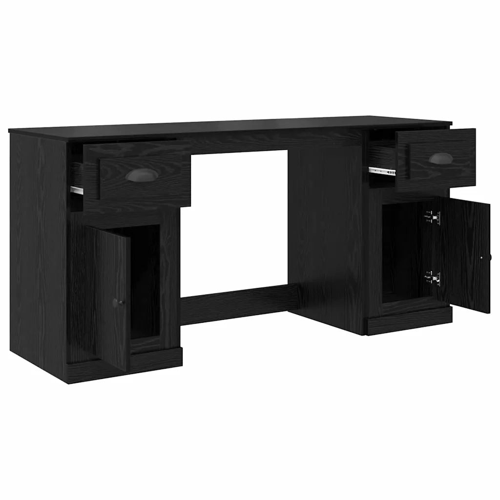 Scrivania con armadietto Rovere Nero 154,5 x 50 x 75 cm