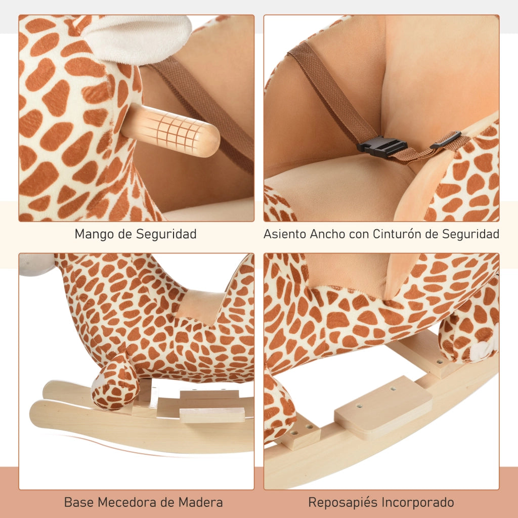 Dondolo Giraffa Bambini ¨C zephmum ¨C Marrone 60x33x45 cm