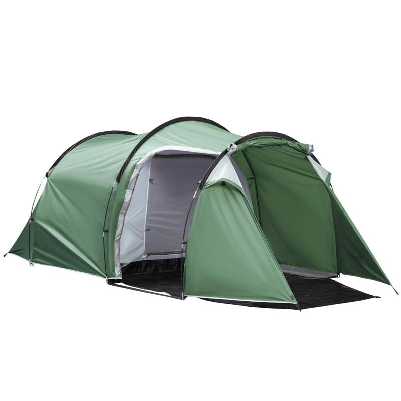 TENDA DA CAMPEGGIO 4 POSTI AMPIO VESTIBOLO IMPERMEABILE VERDE SCURO
