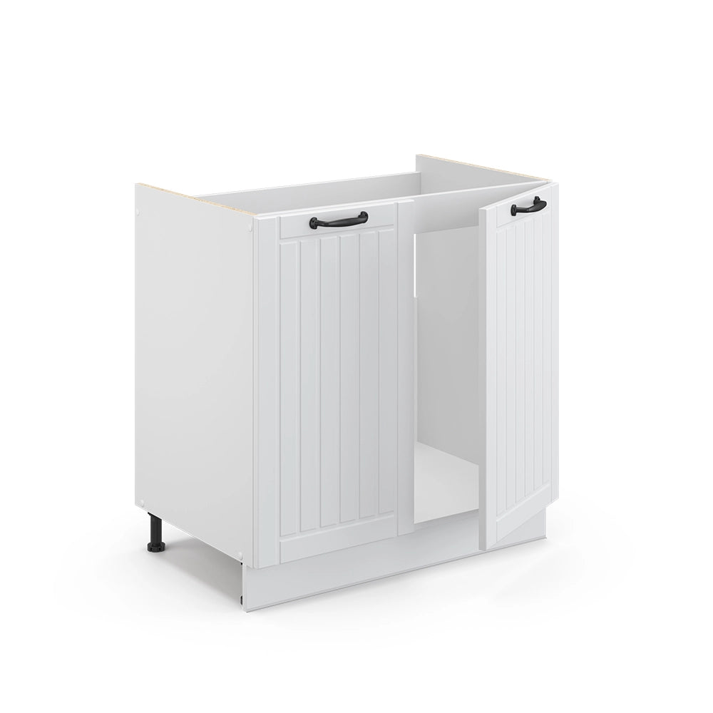 Mobile lavello cucina Fame-Line Bianco rustico/Bianco 80 cm senza piano di lavoro Vicco