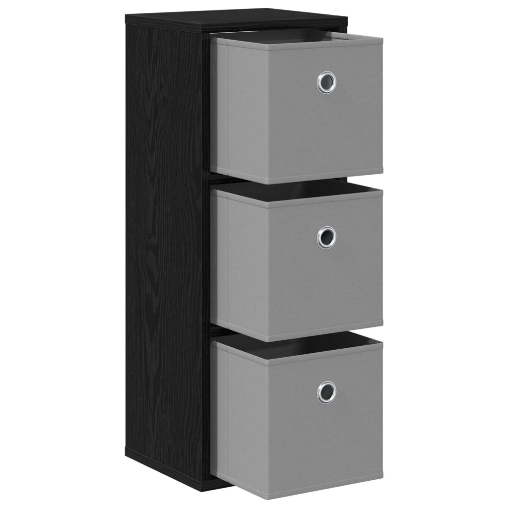 Credenza con cassetto Rovere Nero 25,5 x 22 x 69,5 cm