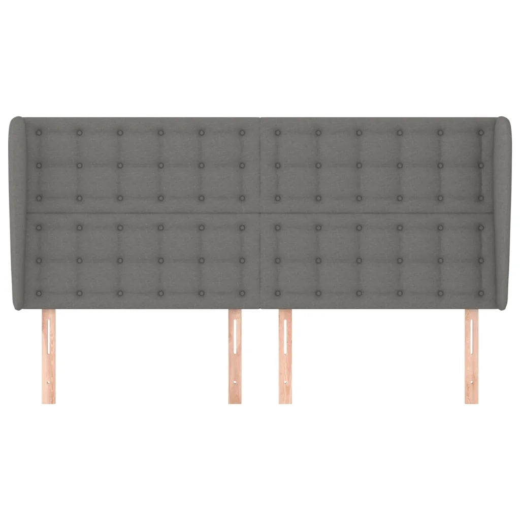 Testiera ad Orecchio GrigioScuro 203x23x118/128cm in Tessuto