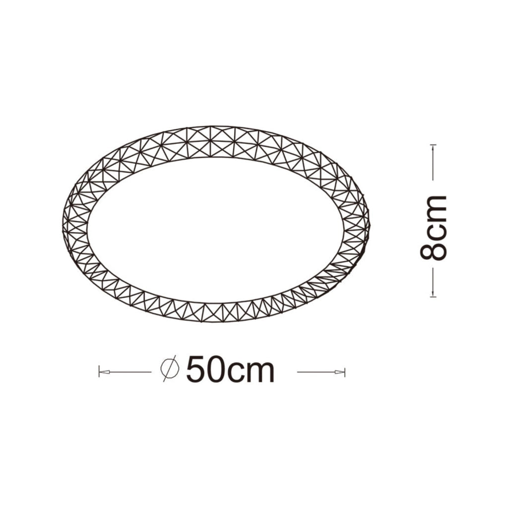 Plafoniera LED 60W Ø50cm Dimmerabile con Telecomando Luce selezionabile Calda, Fredda, Naturale 4800lm Effetto Cielo Stellato