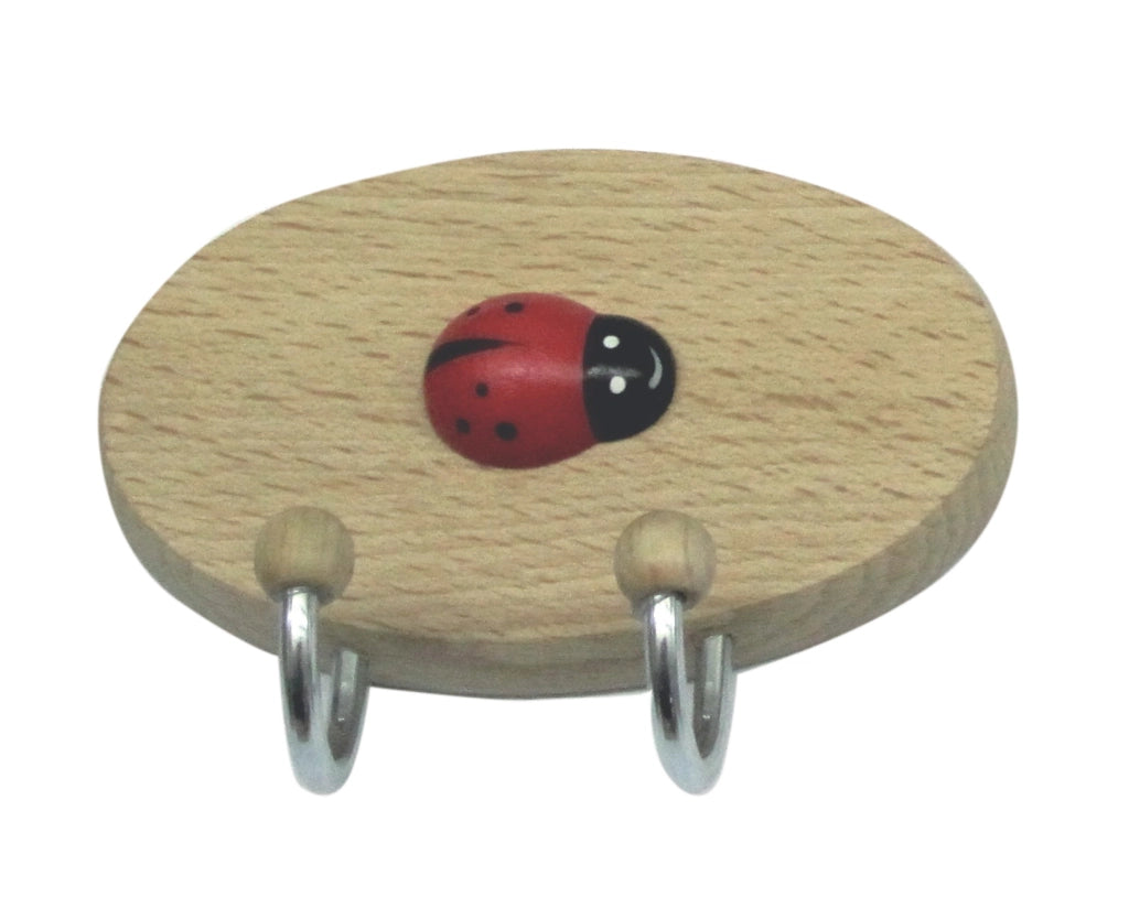 GANCIO ADESIVO IN LEGNO COCCINELLA 2 POSTI- DIESSE- 10,0 pz