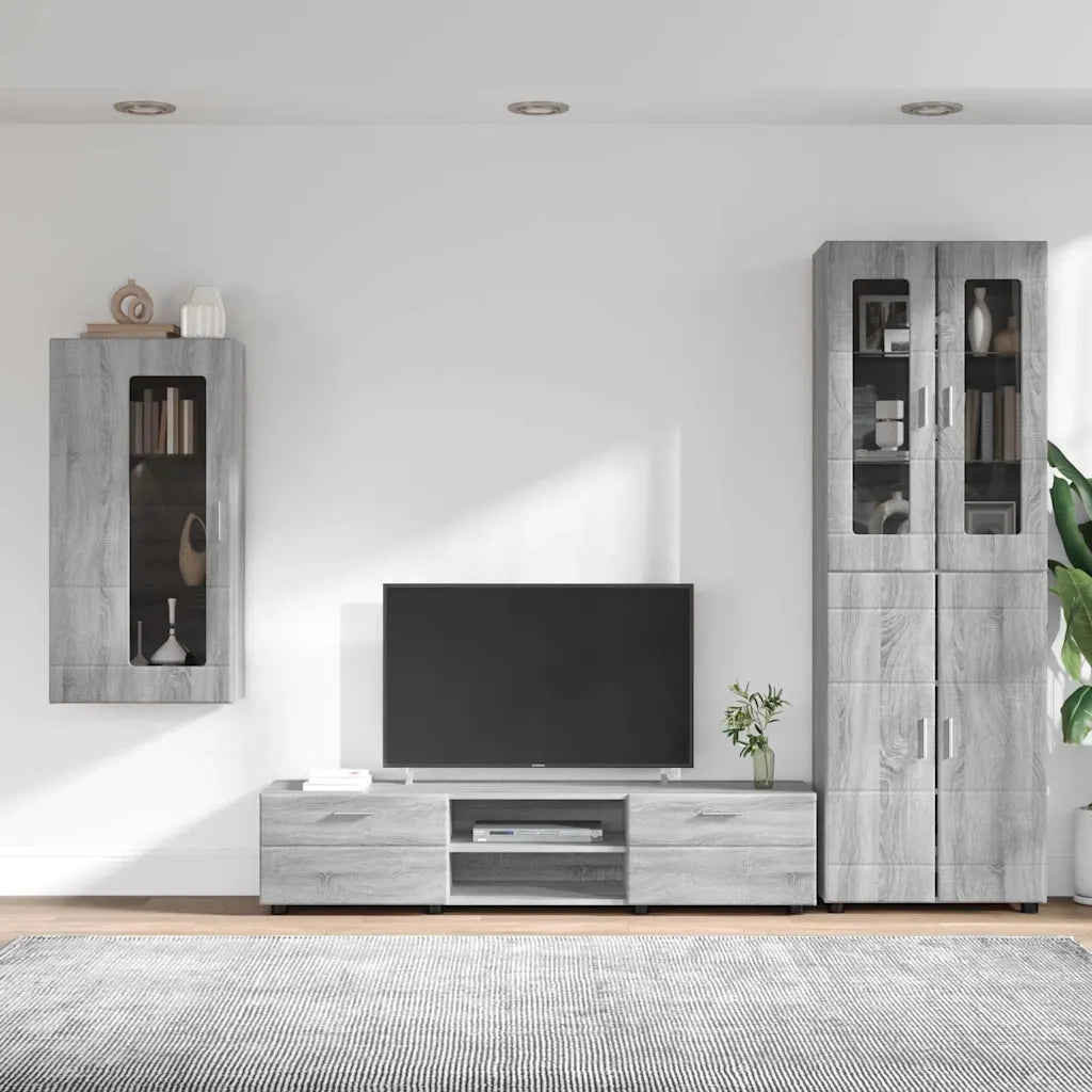 Set mobile TV FLORIN 3 pcs Grigio Sonoma Legno multistrato