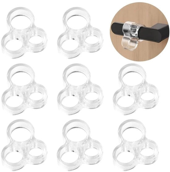 Stoppi di sicurezza per porte 8 pezzi - Protezione contro graffi - Buffer per porte - Stoppi per porte interne - Adesivo autoattacco - Adatto per maniglie da 15-21 mm - Installazione facile - Protezione per maniglie di porte