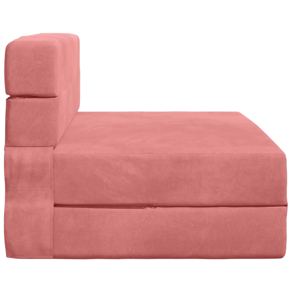 Divano Letto Pieghevole Rosa 100 x 80 x 60 cm Tessuto 900112