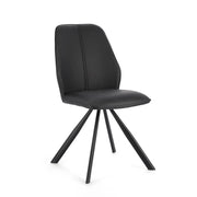 Set di 4 Sedie Imbottite in Similpelle con Gambe in Acciaio - LEO