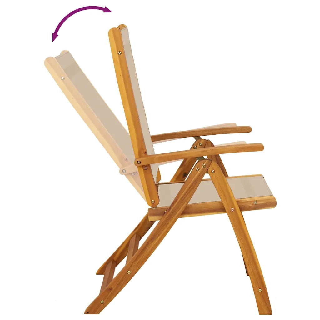 Set Pranzo da Giardino 9pz Legno Massello di Acacia e Textilene