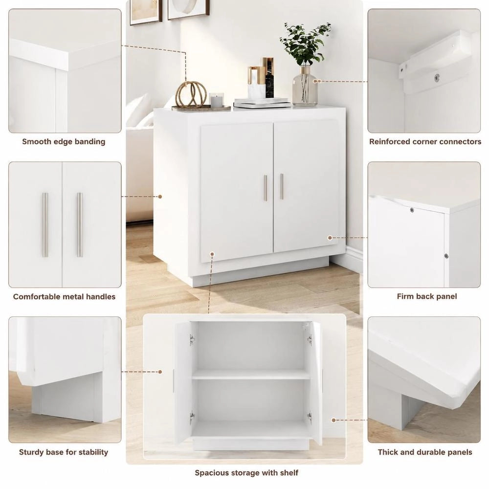 Sideboard White 80x40x75 Cm Wood-based Material