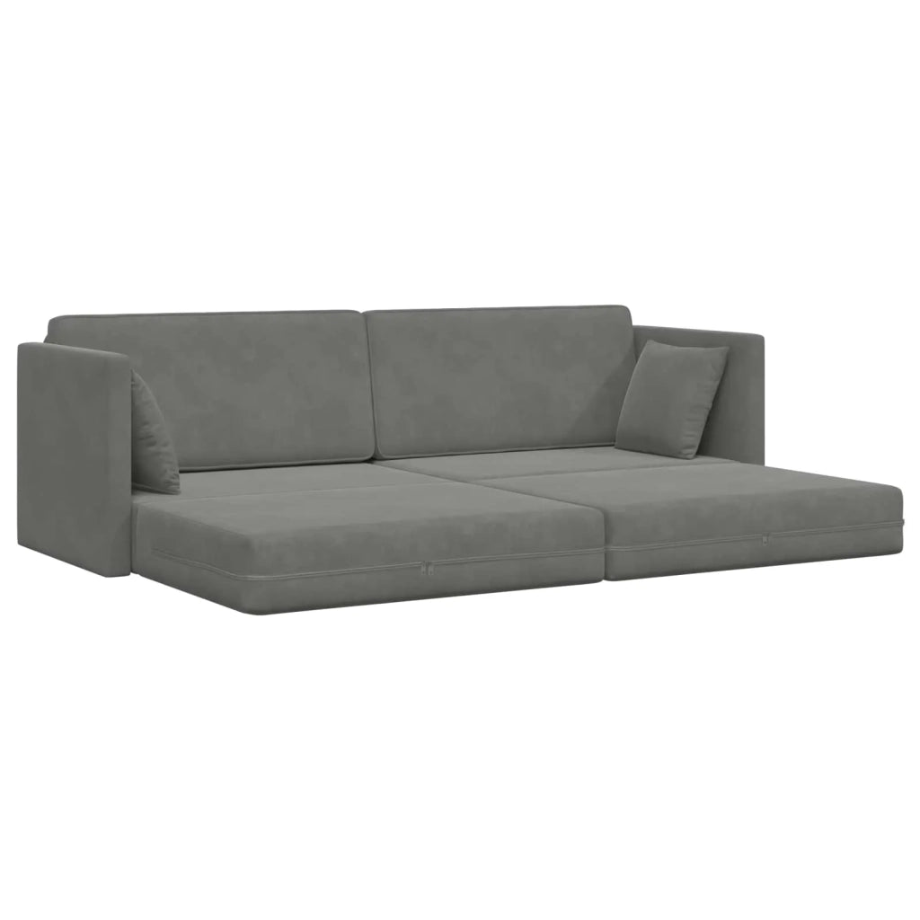 Divano-letto | Sof¨¤ letto | Letto singolo da pavimento Grigio scuro 213 x 70 x 77 cm Velluto