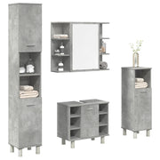 Set Mobili da Bagno 4 pz Grigio Cemento in Legno Multistrato 3324850