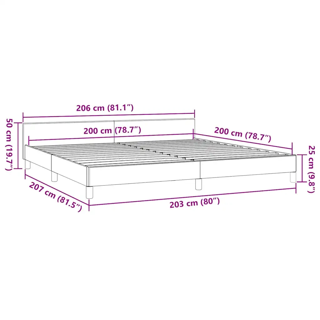 Giroletto senza Materasso Grigio Scuro 200x200 cm Tessuto 347440