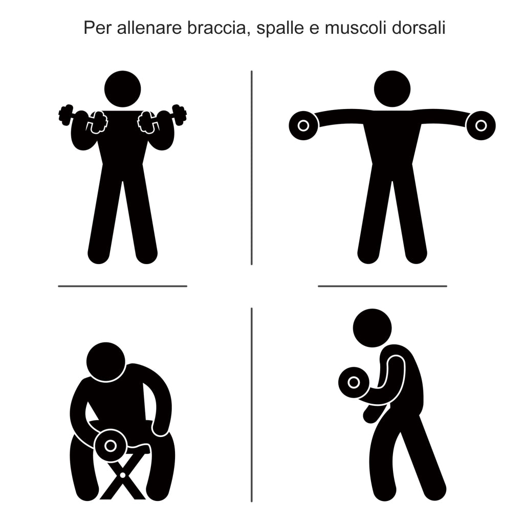 EasyComfort Set Manubri Palestra 30kg (8x2.5 kg, 4x1.5 kg), Pesi Palestra con 12 Dischi e 2 Manubri da 2 kg per Allenamento a Casa, Nero