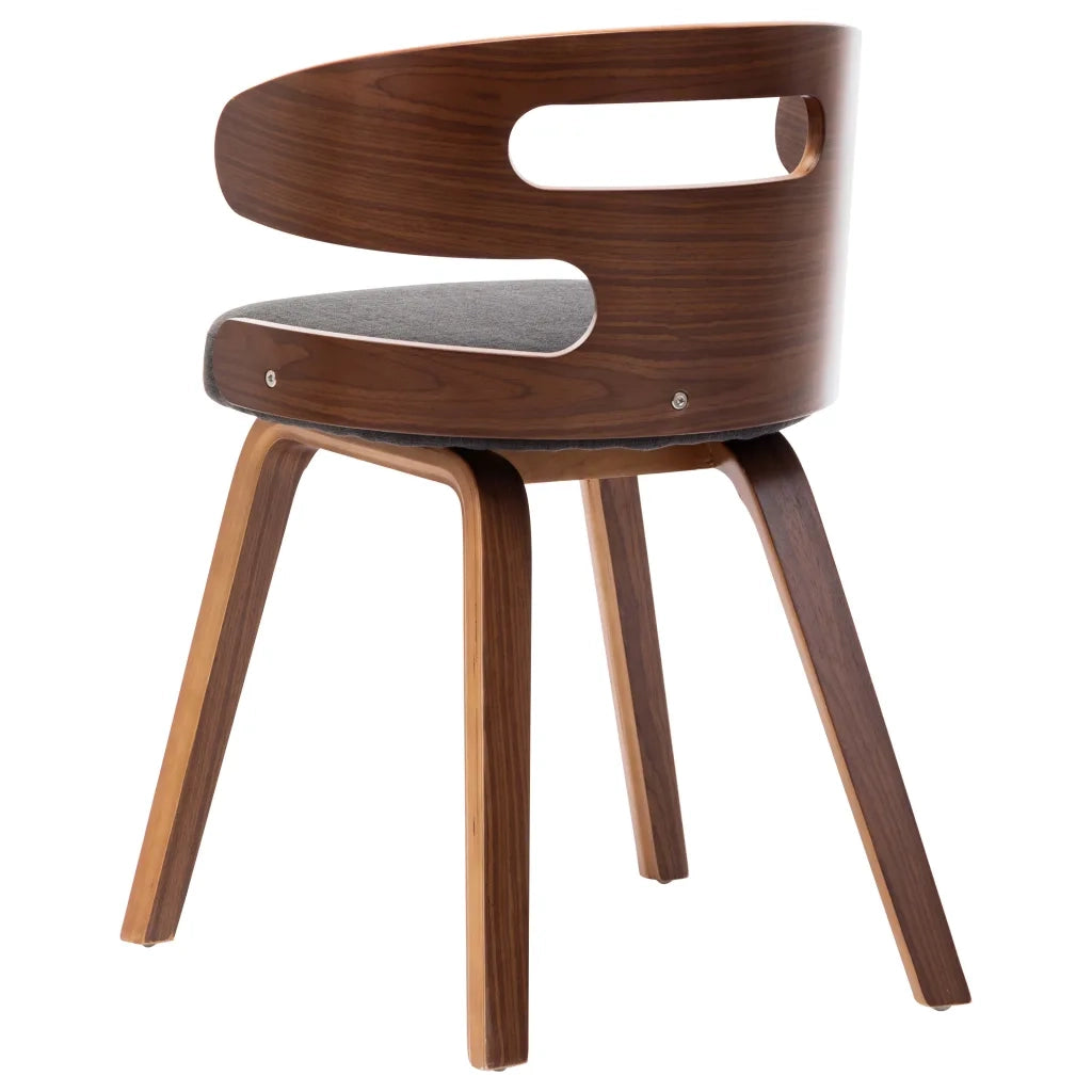 Sedie da Pranzo 2 pz | Sedie da cucina Legno Curvato e Tessuto Grigio Scuro