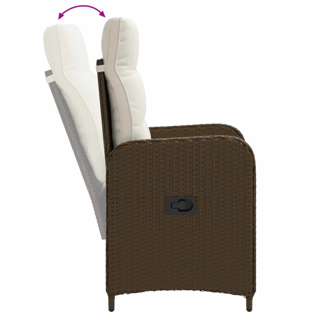 Set da pranzo per esterni 9 pz Marrone e Bianco Crema 3422319