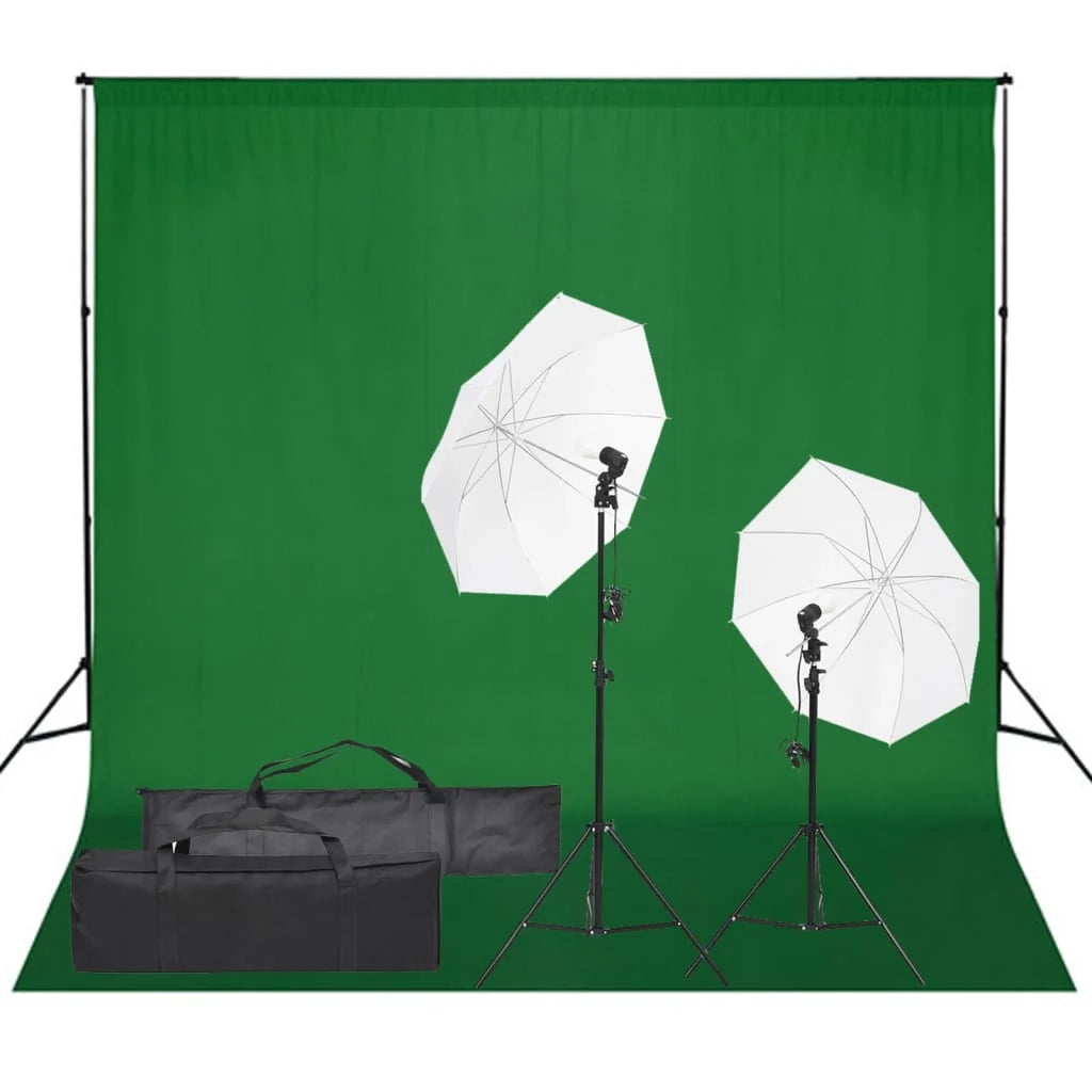 Kit per studio fotografico con illuminazione e fondale nero 02_0042420