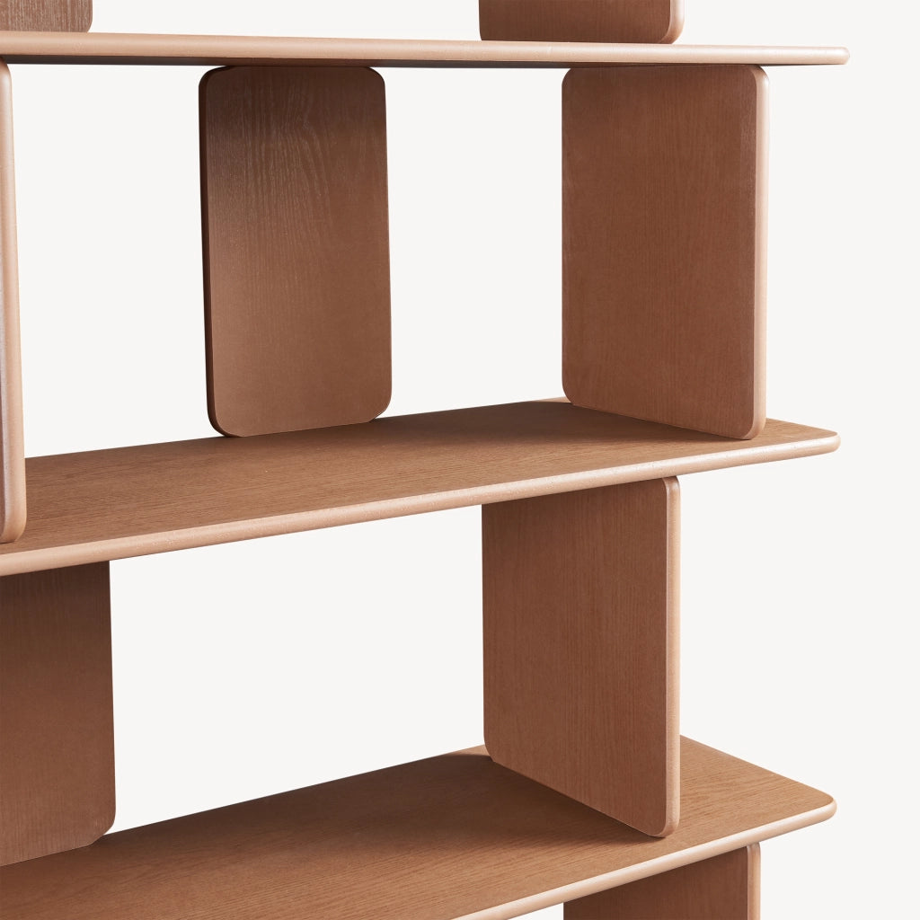 Libreria Gäljami con 5 Ripiani Aperti 180 x 100 x 35 cm - Effetto Noce [en.casa]