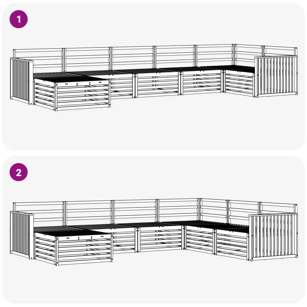 Set divani 7 pcs Naturale Legno di Acacia Massello 3373814