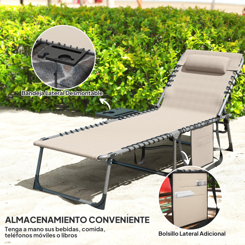 Divano letto a 2 posti con schienale regolabile ¨C Zephmum ¨C Crema 190x60x31 cm