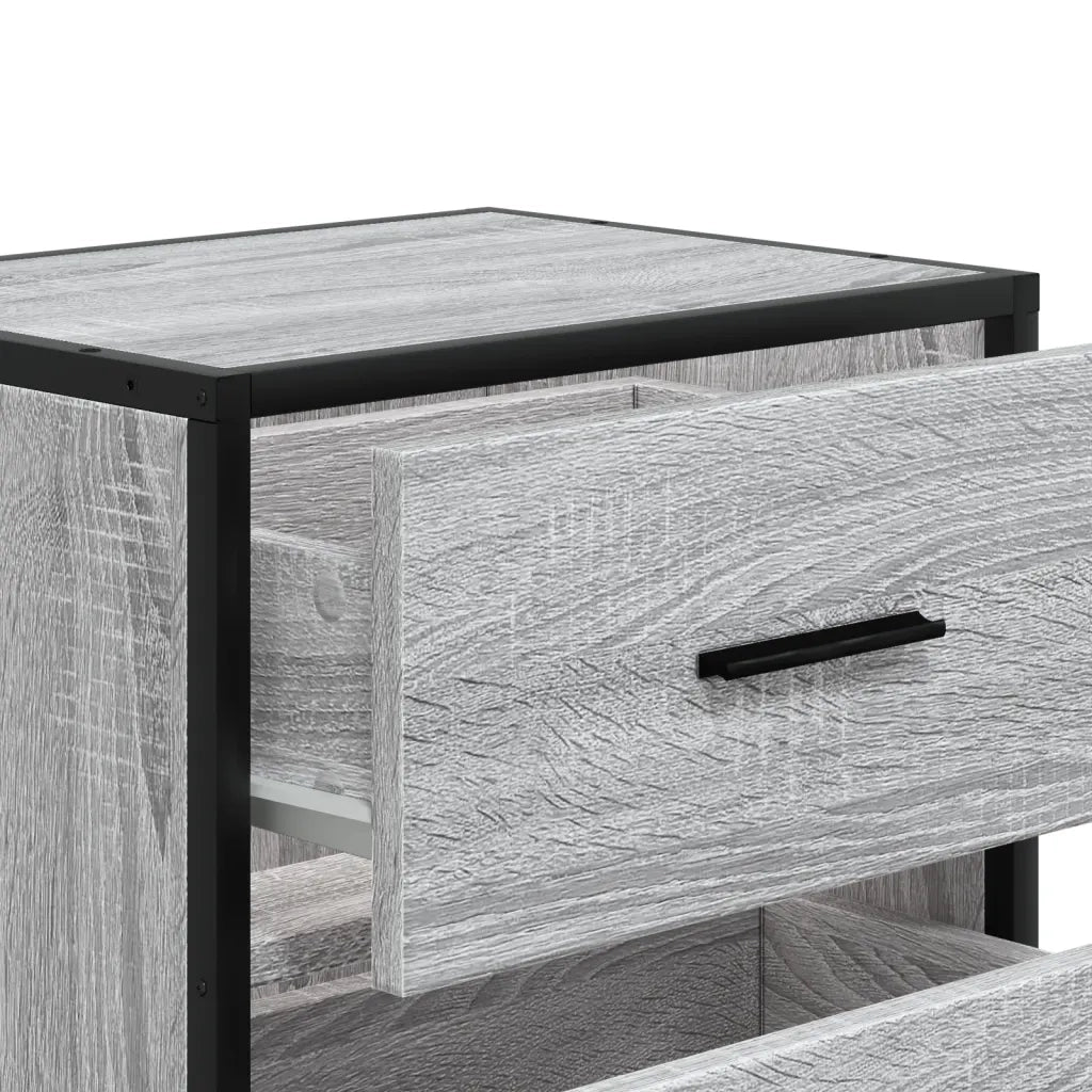 Comodini 2 pz Grigio Sonoma 40x31x50 cm in Truciolato