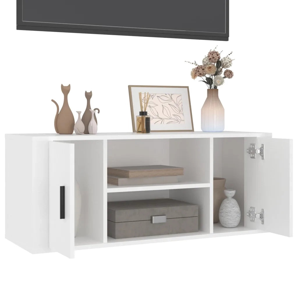 Mobile Porta TV Bianco 100x35x40 cm in Legno Multistrato 823091